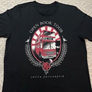 🎸 '15 Justin Furstenfeld Artist Blue October Band Soft 2 Side Open Book Tour Tee